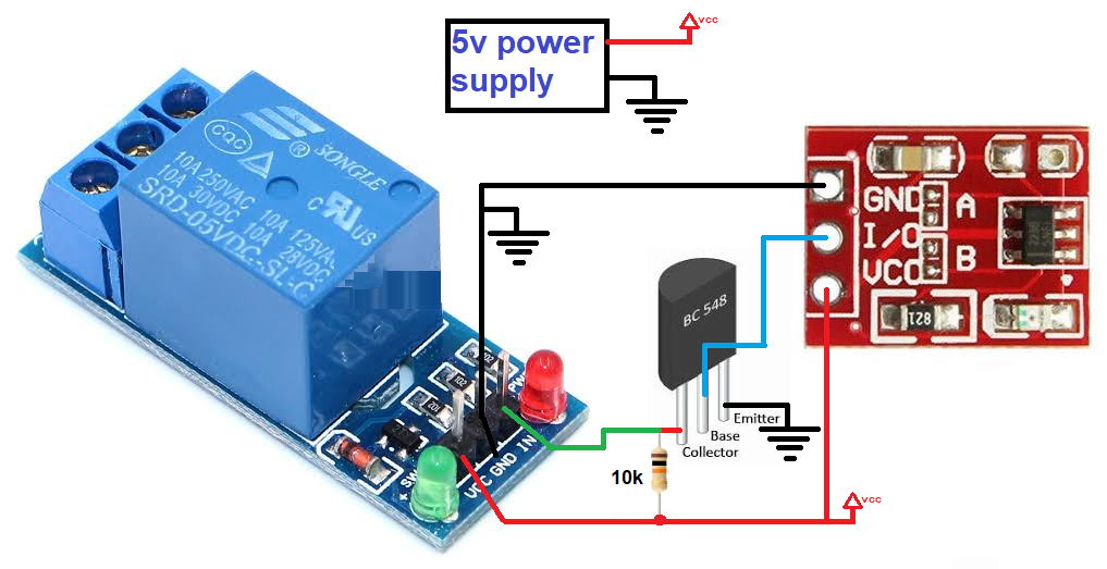 ttp223 relay module connection